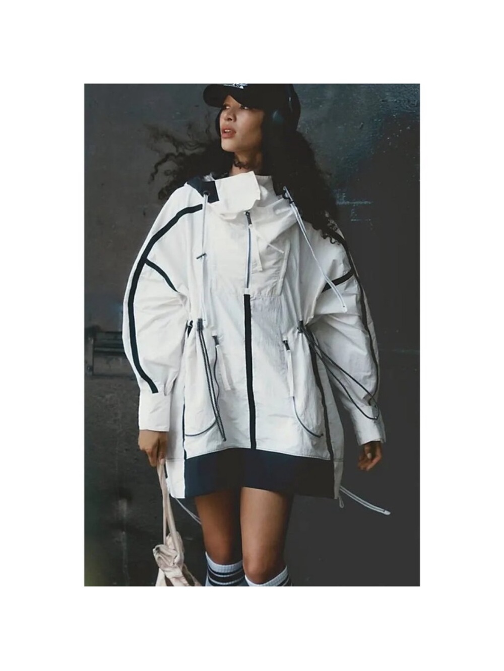 Nwt FP Movement Peace Out
Backpack Parachute Parka in Ivory Combo Size M/L